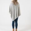 merino wool poncho in light grey colour