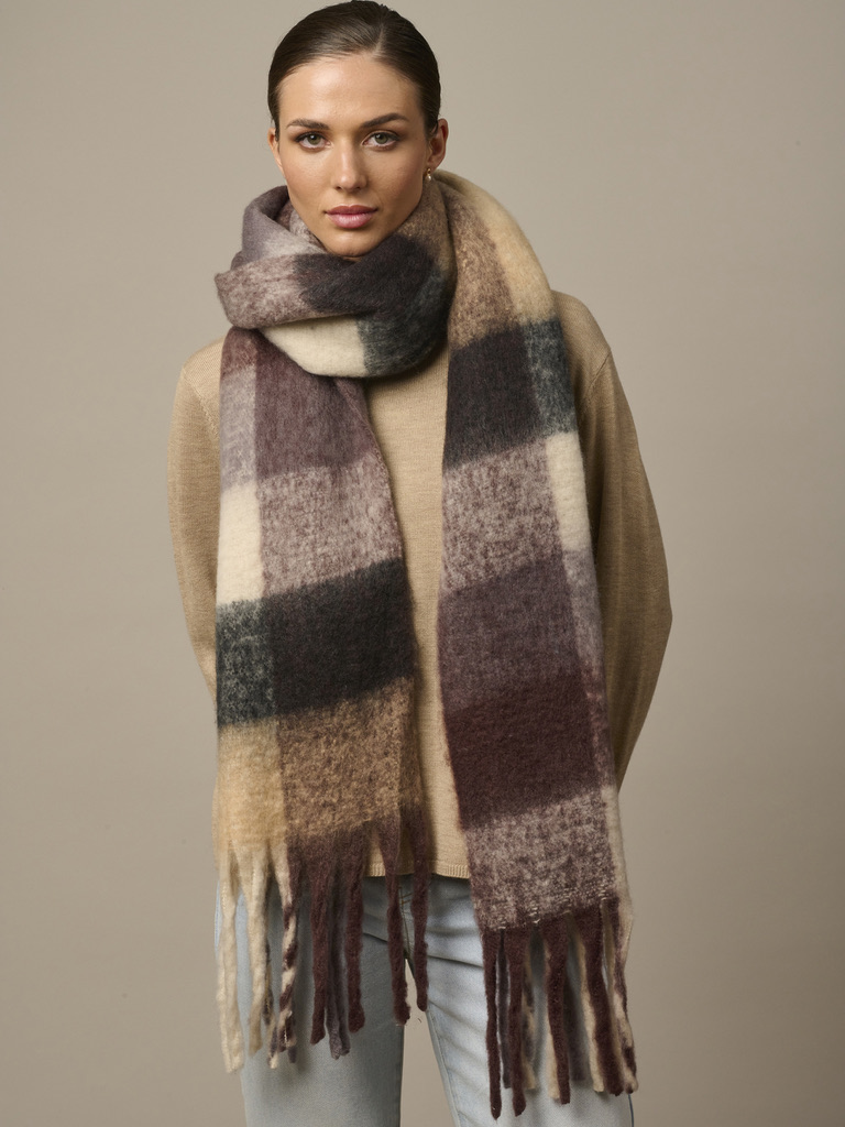 Charli Bird | Check scarf in earth | FREE AUS WIDE SHIPPING