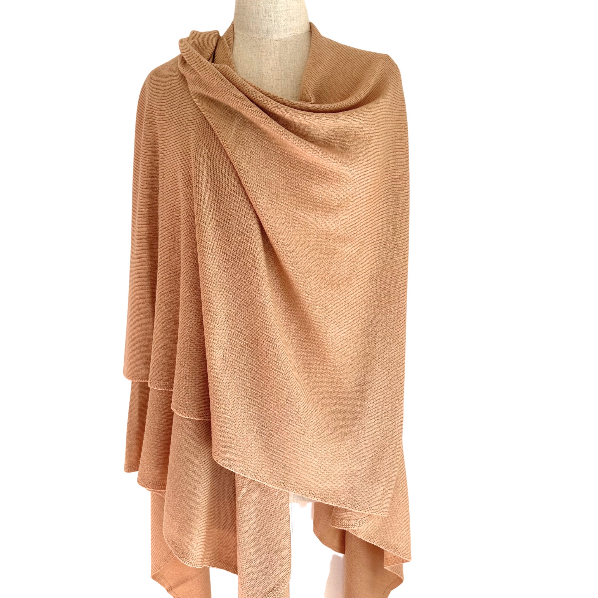 merino wool wrap in tan